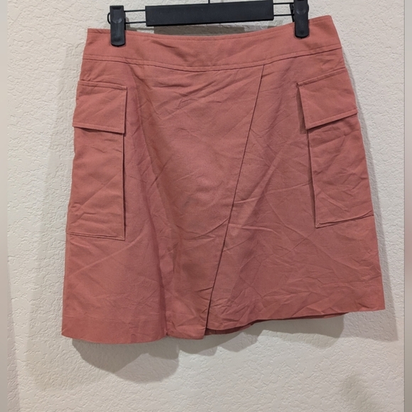 NWOT Banana Republic Cotton Linen Blend Skirt In Coral Size 6 - Picture 2 of 10
